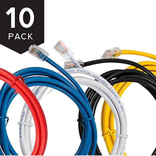 Buhbo 10Ft Cat6 UTP Ethernet Network Non Booted Cable Blue 10-Pack Buhbo 10Ft Cat6 UTP Ethernet Network Non Booted Cable Blue 10-Pack